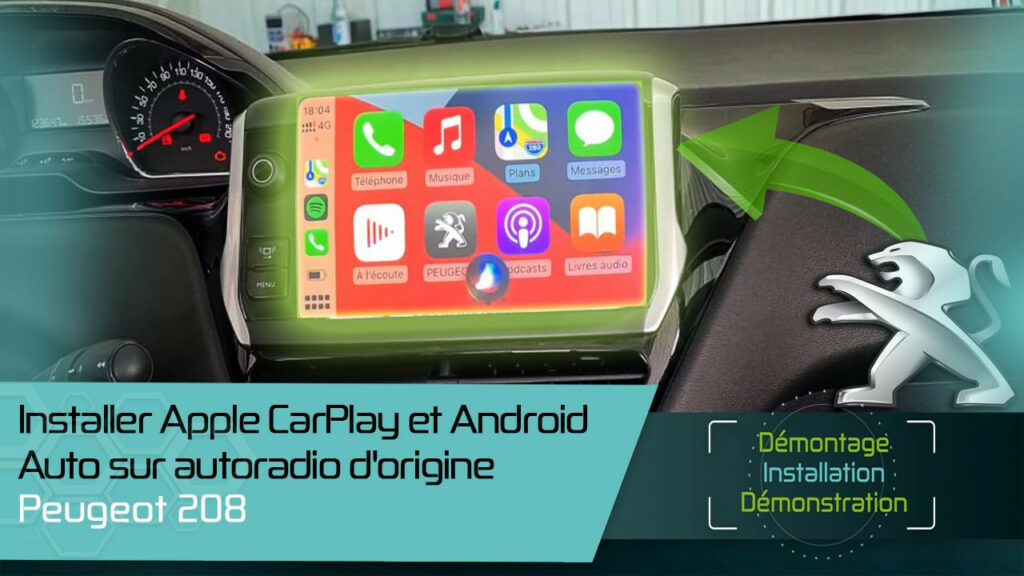 Installation Carplay Android Auto sans fil Peugeot 208