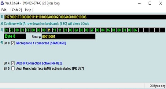 Copiez le code long pour activer la source AUX 