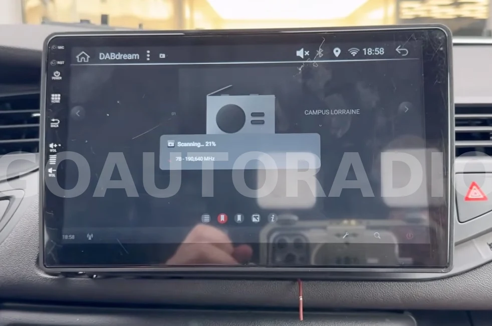 Recherche des stations radio DAB+ sur autoradio Android