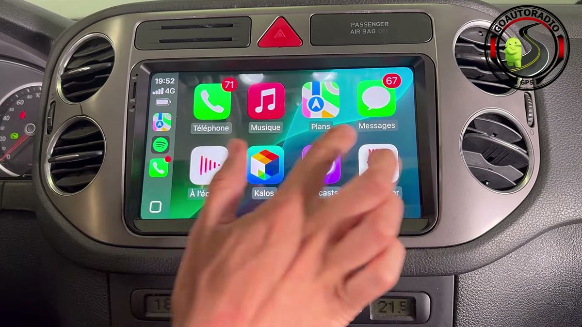 CarPlay sans fil sur autoradio Android Volkswagen Tiguan Golf Plus